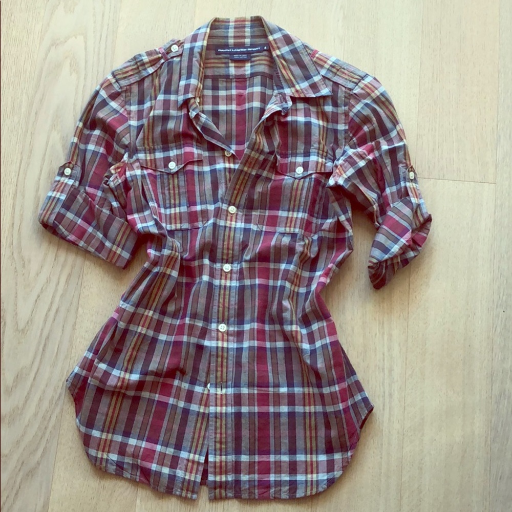 Plaid Ralph Lauren Sport Blouse size 4